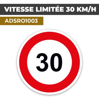 Autocollant | VITESSE LIMITÉE 30KM/H | Sécurité Routière