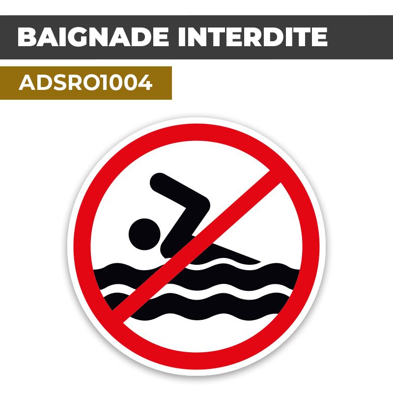 Autocollant | BAIGNADE INTERDITE | Interdictions