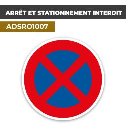 Autocollant | ARRÊT ET STATIONNEMENT INTERDIT | Sécurité Routière