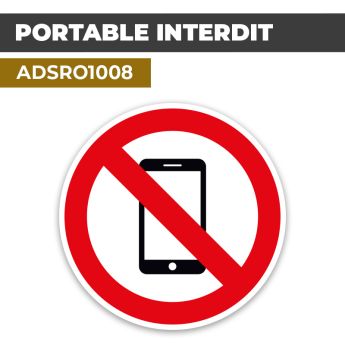Autocollant | PORTABLE INTERDIT | Interdictions