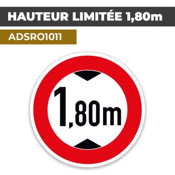 Autocollant | HAUTEUR LIMITEE 1,80m | Sécurité Routière