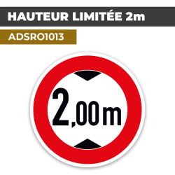 Autocollant | HAUTEUR LIMITEE 2,00m | Sécurité Routière
