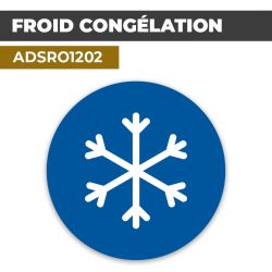 Autocollant | FROID CONGELATION Fond Bleu | Format Rond