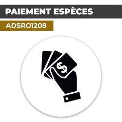 Autocollant | PAIEMENT ESPECE DOLLAR Noir | Format Rond