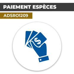 Autocollant | PAIEMENT ESPECE DOLLAR Bleu | Format Rond