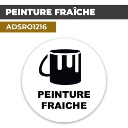 Autocollant | PEINTURE FRAICHE Noir | Format Rond