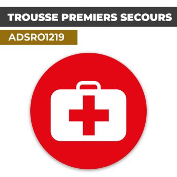 Autocollant | PHARMACIE Fond Rouge | Format Rond