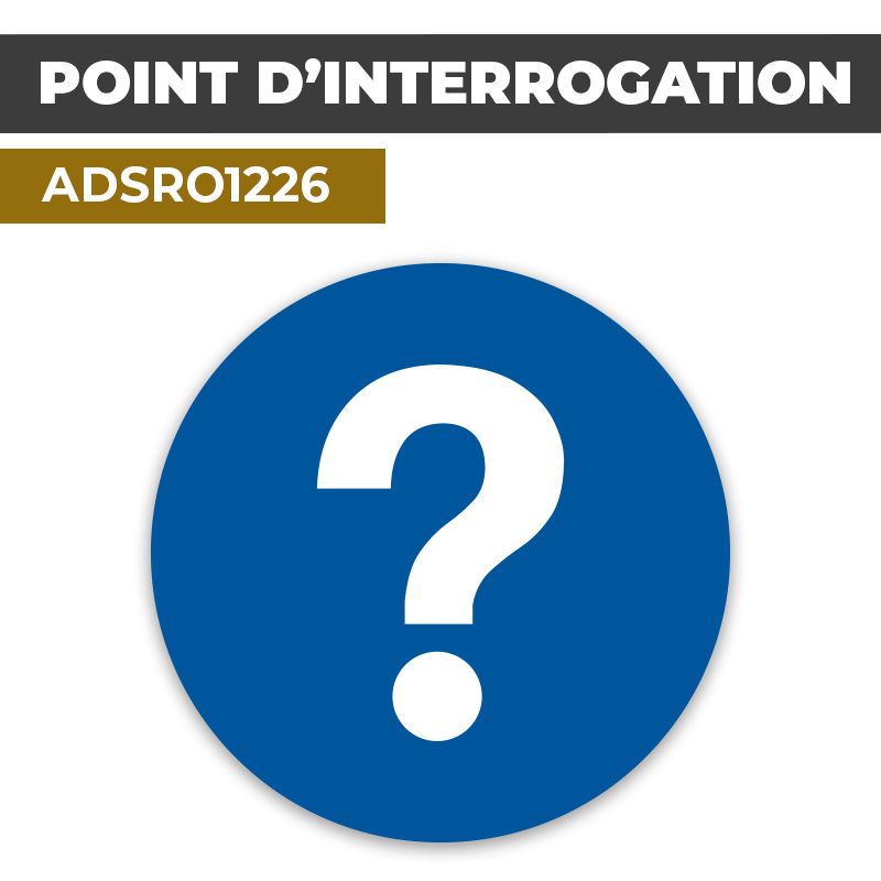 Autocollant | POINT INTERROGATION Fond Bleu | Format Rond