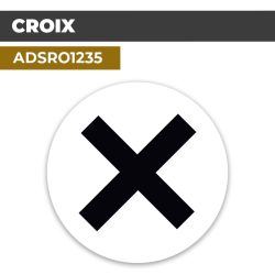 Autocollant | CROIX Noire | Format Rond