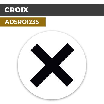 Autocollant | CROIX Noire | Format Rond