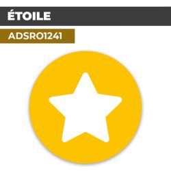 Autocollant | ETOILE Fond Jaune | Format Rond