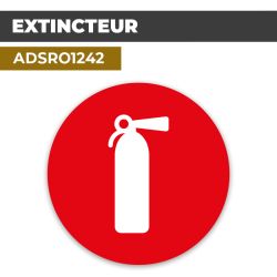 Autocollant | EXTINCTEUR Fond Rouge | Format Rond