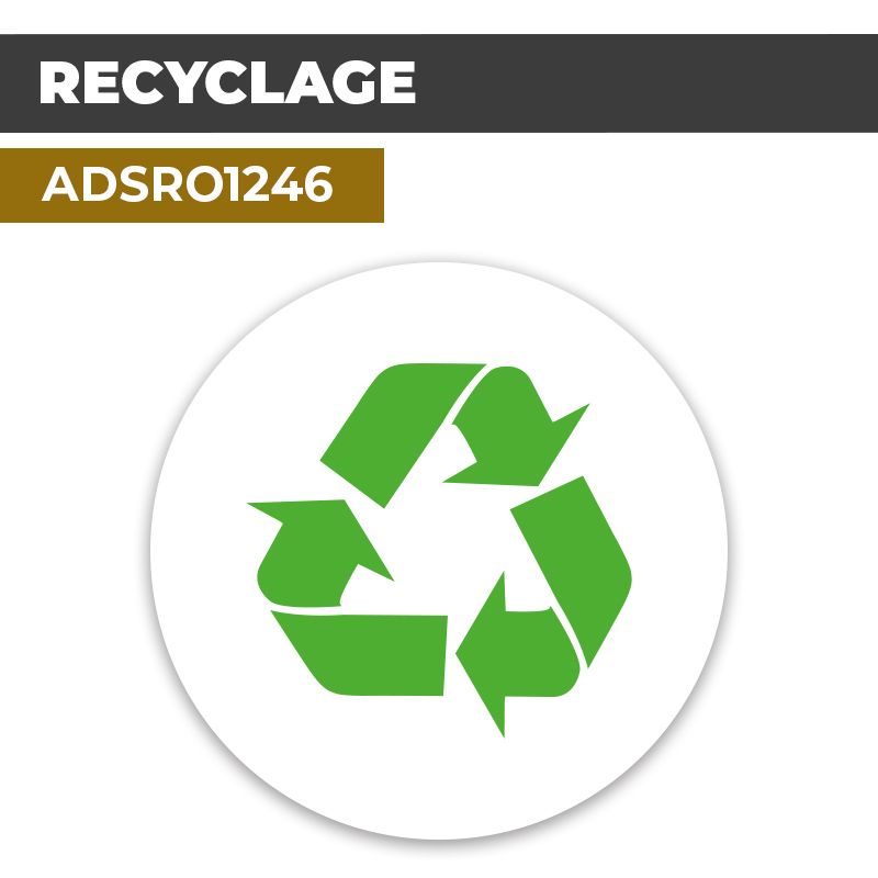 Autocollant | RECYCLAGE Vert | Format Rond