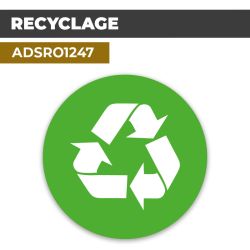 Autocollant | RECYCLAGE Fond Vert | Format Rond