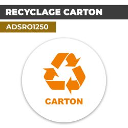 Autocollant | RECYCLAGE CARTON Orange | Format Rond