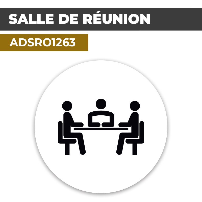 Autocollant | SALLE DE REUNION Noir | Format Rond