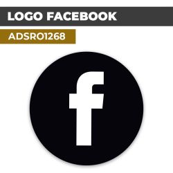 Autocollant | FACEBOOK Fond Noir | Format Rond