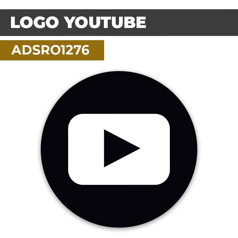 Autocollant | YOU TUBE Fond Noir | Format Rond