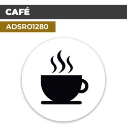 Autocollant | CAFE Noir | Format Rond
