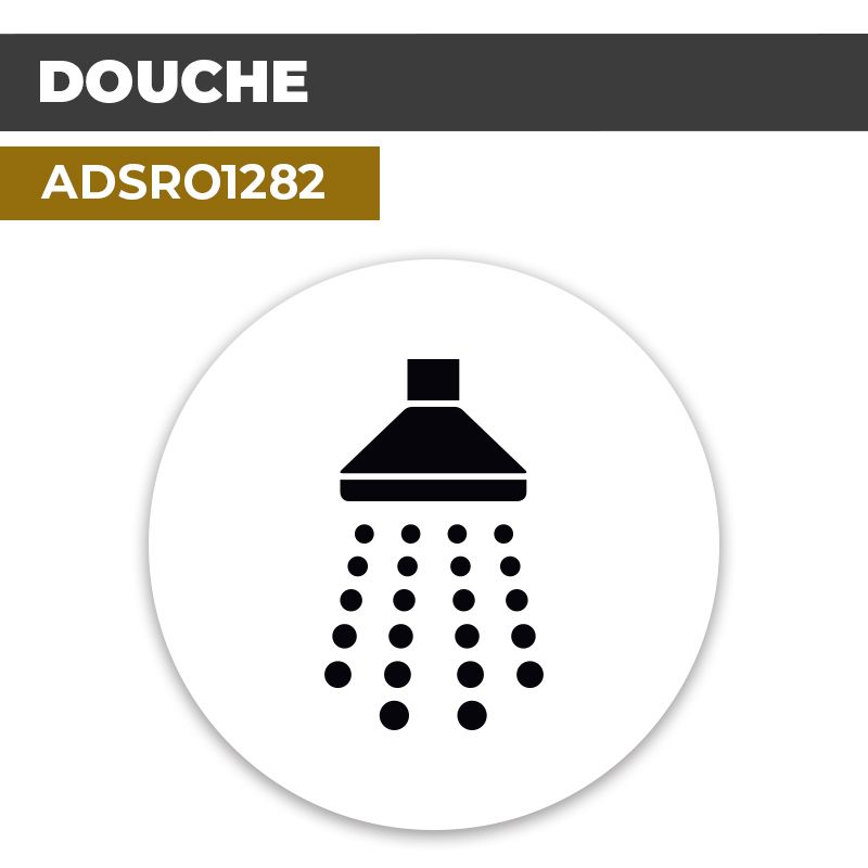 Autocollant | DOUCHE Noir | Format Rond