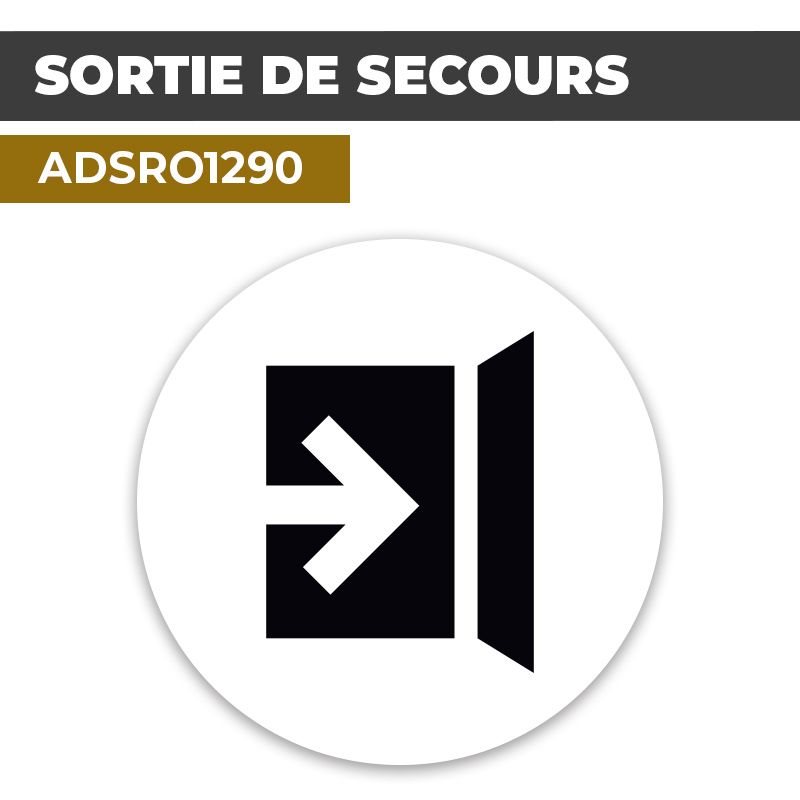 Autocollant | SORTIE Noir | Format Rond