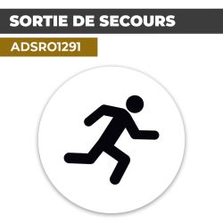 Autocollant | ACCES SORTIE SECOURS Noir | Format Rond