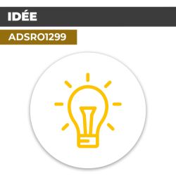 Autocollant | AMPOULE IDEES Jaune | Format Rond
