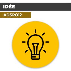 Autocollant | AMPOULE IDEES Fond Jaune | Format Rond