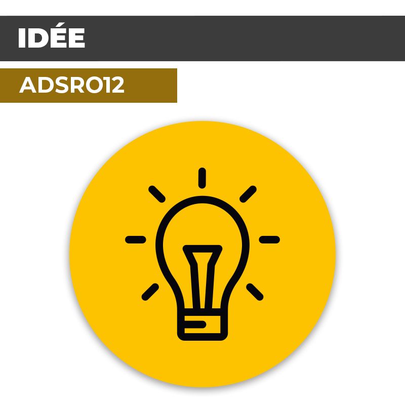Autocollant | AMPOULE IDEES Fond Jaune | Format Rond