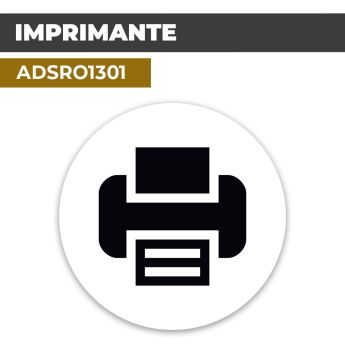 Autocollant | IMPRIMANTE Noir | Format Rond