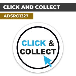Autocollant | CLICK & COLLECT Bleu | Format Rond