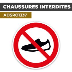 Autocollant | CHAUSSURES INTERDITES | Format Rond