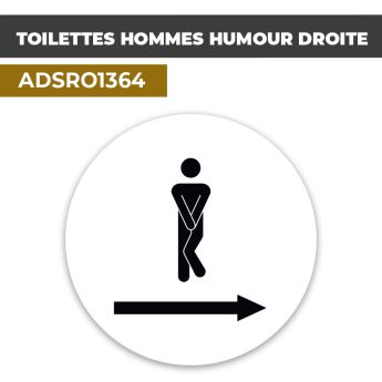 Autocollant | WC HOMMES HUMOUR D. Fond blanc| Format Rond