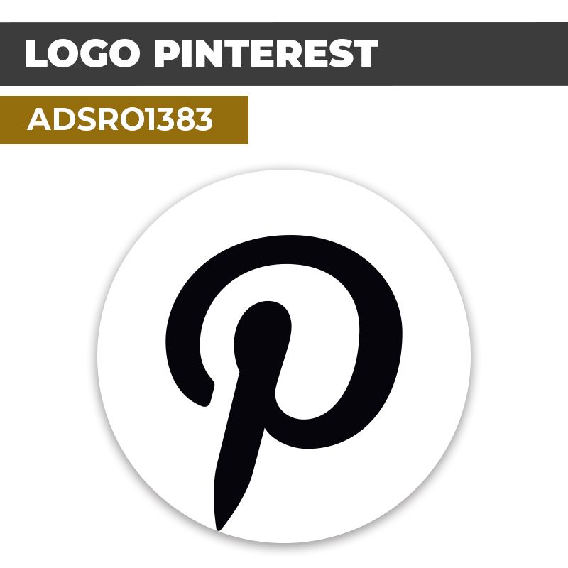 Autocollant | PINTEREST noir | Format Rond