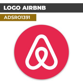 Autocollant | AIRBNB Fond rose | Format Rond
