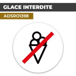 Autocollant | GLACE INTERDITE | Format Rond