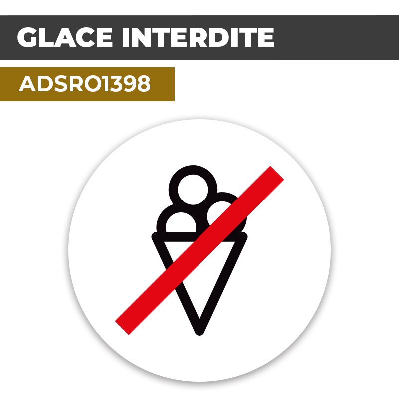 Autocollant | GLACE INTERDITE | Format Rond