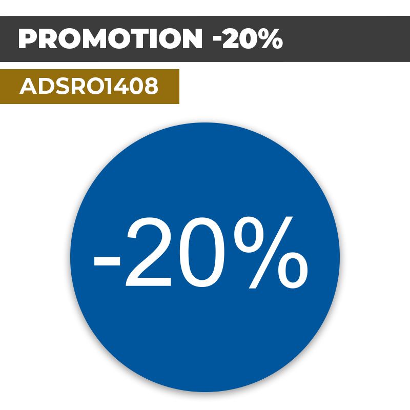 Autocollant | PROMO -20% Fond bleu | Format Rond