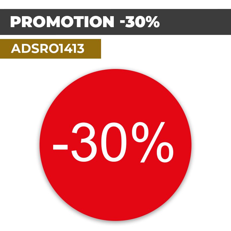 Autocollant | PROMO -30% Fond rouge | Format Rond