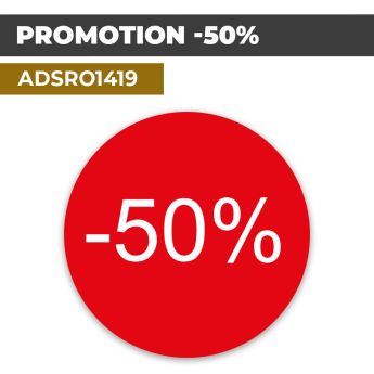 Autocollant | PROMO -50% Fond rouge | Format Rond