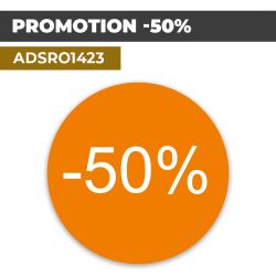 Autocollant | promo -50% Fond orange | Format Rond