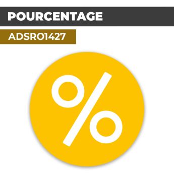Autocollant | SIGNE POUR CENT Fond jaune | Format Rond