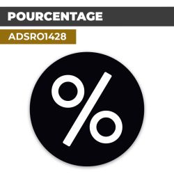 Autocollant | SIGNE POUR CENT Fond noir | Format Rond