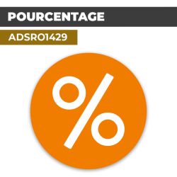 Autocollant | SIGNE POUR CENT Fond orange | Format Rond