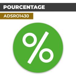 Autocollant | SIGNE POUR CENT Fond vert | Format Rond