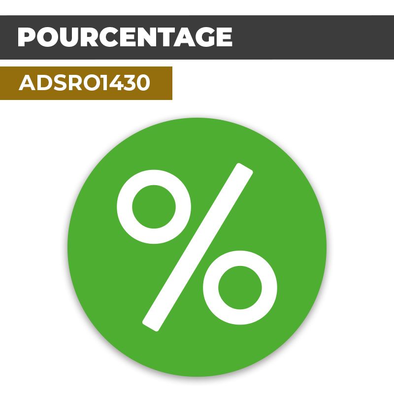 Autocollant | SIGNE POUR CENT Fond vert | Format Rond