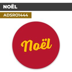 Autocollant | NOEL Fond rouge | Format Rond