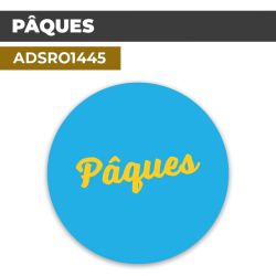 Autocollant | PAQUES Fond bleu | Format Rond