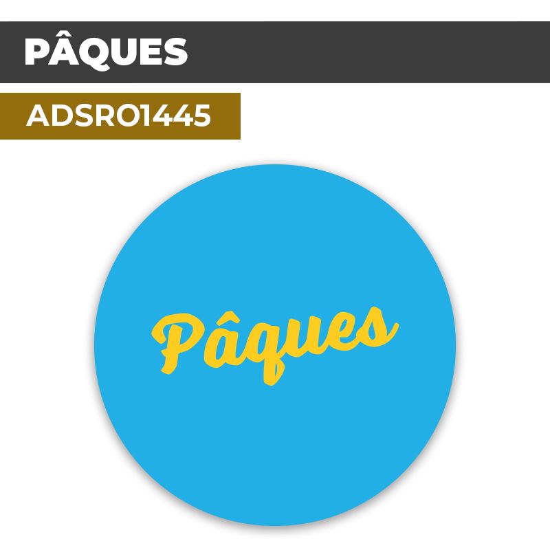 Autocollant | PAQUES Fond bleu | Format Rond