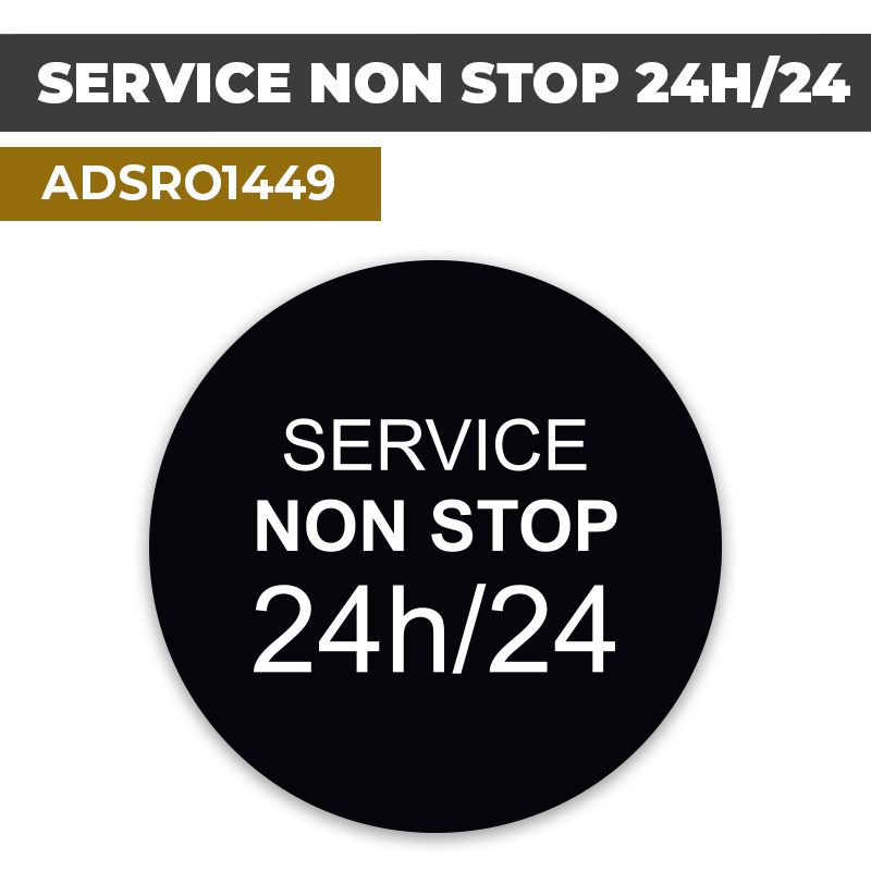 Autocollant | SERIVE NON STOP | Format Rond